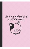 Aleksandra's Notebook: Personalized Journal for a Girl Named Aleksandra