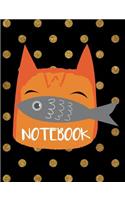 Notebook: Cheeky Cat College Ruled Composition Notebook for Cat Lovers
