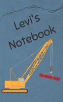 Levi's Notebook: Construction Equipment Crane Cover 6x9 100 Pages Personalized Journal Drawing Notebook(2 Jr Journals and Notebooks for Levi)