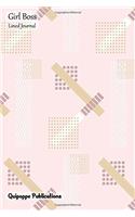 Girl Boss Lined Journal: Medium Lined Journaling Notebook, Girl Boss Gb18 Feminine Memphis Style Pattern on Pink Cover, 6x9, 130 Pages