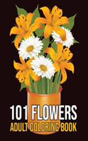 101 Flowers Adult Coloring Book