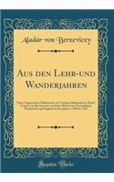 Aus Den Lehr-Und Wanderjahren: Eines Ungarischen Edelmannes Im Vorigen Jahrhunderte; Briefe Gregor Von Berzeviczy's an Seine Mutter Aus Deutschland, Frankreich Und England in Den Jahren 1784 Bis 1787 (Classic Reprint)