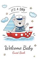 It's A Boy Welcome Baby Guest Book