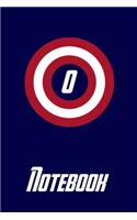 O Notebook: Marvelous America Capital Letter "O" Peronalized Shield Captain Notebook / Journal / Diary - 6 x 9 inches (15,24 x 22,86 cm), 150 pages, lined paper