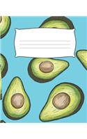 AVOCADO Composition Notebook: 7.5 X 9.25 Primary Ruled 110 pages book for girls, kids, school, students and teachers