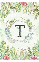 T - Monogrammed Floral Journal