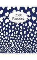 2020 Planner: Blue Daily, Weekly & Monthly Calendars January through December Hearts #12