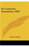 De Lysimacho Alexandrino (1893): (Latin)