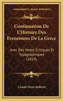 Continuation De L'Histoire Des Evenemens De La Grece