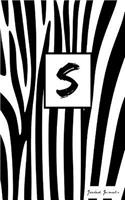 S: Personalized Initial Journal/Notebook/Diary - Zebra Print