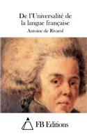 De l'Universalité de la langue française