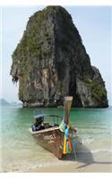 Bright Colorful Ribbons on a Long-Tail Boat in Thailand Journal: 150 Page Lined Notebook/Diary