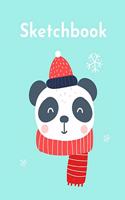 Sketchbook: Cute Kawaii Winter Holiday Panda Sketchpad: 100 Large 8.5" x 11" Blank White Pages