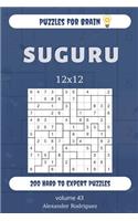 Puzzles for Brain - Suguru 200 Hard to Expert Puzzles 12x12 (volume 43)