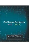 Software Engineer Est. 2019 Graph Paper Composition Notebook: 120 4x4 Graph White Pages (60 sheets)