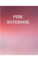 Pink Notebook: Pretty Blurry Pink design notebook A4 120 College Lined Notebook/Composition/Journal Securely Bound Paperback Gift