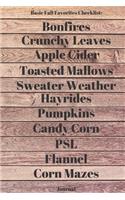 Basic Fall Favorites Checklist Journal