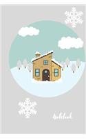 Notebook: Composition Notebooks Winter Journal Ideas Notes Gray White Gift for Girls Boys Kids Women Men 6'' x 9'' Lined Blank 110 Pages The little notebook o