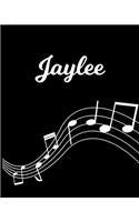 Jaylee: Sheet Music Note Manuscript Notebook Paper - Personalized Custom First Name Initial J - Musician Composer Instrument Composition Book - 12 Staves a 