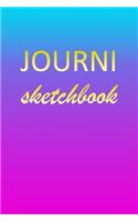 Journi: Sketchbook - Blank Imaginative Sketch Book Paper - Pink Blue Gold Custom Letter J Personalized Cover - Teach & Practice Drawing for Experienced & As