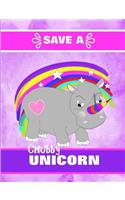 Save a Chubby Unicorn: Composition Book