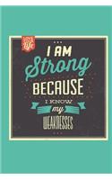 I Am Strong Because I Know My Weaknesses: Meal Planning Food Planner Menu List for Everyone Such as Diabetics or Baby Menus or Other Menus, Daily Food Journal Menu Meal Prep Notebook Notepad(8 Meal Planner)