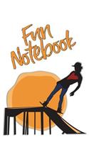 Fun Notebook: Boys Books - Mini Composition Notebook - Ages 6 -12 - Orange Skateboard Art