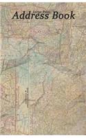 Large Print Address Book: Vintage Map of Vermont Area, 5.5 X 8.5 Inch, Organize Family, Friends and Contacts in One Convenient Place, Ideal for Geography Teachers and Those W