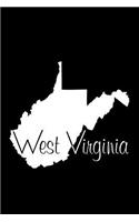 West Virginia - Black Lined Notebook with Margins: 101 Pages, Medium Ruled, 6 x 9 Journal, Soft Cover