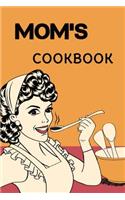 Mom's Cookbook: Blank Recipe Journal, Blank Recipe Book, Blank Cookbook, Personalized Recipe Book, Recipe Book, Empty Recipe Book, Customized Recipe Book