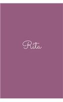 Rita: notebook with the name on the cover, elegant, discreet, official notebook for notes, dot grid notebook,