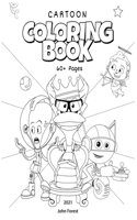 60+ Cartoon Characters Coloring Book