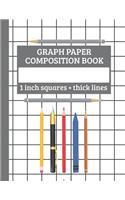 Graph Paper Composition Book, 1 inch square - thick lines