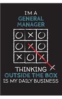 I'm a GENERAL MANAGER: Thinking Outside The Box - Blank Dotted Job Customized Notebook. Funny Profession Accessories. Office Supplies, Work Colleague Leaving Gift, Co-Work