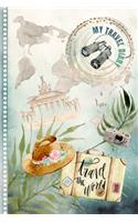 Travel Diary: Blank, Unlined Traveling Journal for Girls Women - Travelers Vacation Sketch Book for Drawing Sketching Doodling - Journaling Notebook 6x9, ca. A5 -