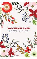 Wochenplaner & Veranstalter Juli 2019 - Juni 2020: 12 Monate Tagebuch für Mädchen