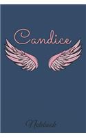Candice Notebook: A beautiful personalized angel wings soft cover notebook with 100 lined pages in 6x9 inch format. Personal Diary Personalized Journal Customized Jou