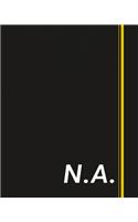 N.A.: Classic Monogram Lined Notebook Personalized With Two Initials - Matte Softcover Professional Style Paperback Journal Perfect Gift for Men and Women