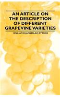 An Article on the Description of Different Grapevine Varieties