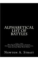Alphabetical List of Battles: 1754 - 1900 War of the Rebellion Spanish-American War Philippine Insurrection and All Old Wars with Dates
