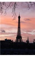 The Eiffel Tower Silhouetted Against a Glorious Pink Sunset Paris France Journal: 150 Page Lined Notebook/Diary