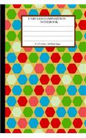 Unruled Composition Notebook 6" x 9". 120 Pages. Colorful Hexagon Pattern.: Unruled Composition Notebook 6" x 9". 120 Pages. Colorful hexagon pattern background, modern art illustration design, fashion business