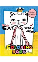 Meow Meow Cat Coloring Book for kids