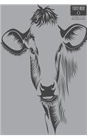 Write Here Notebooks: Cow Notebook / Journal 100 Pages of Lined Paper 6"x9" with Glossy Finish Lined Composition Book Cow Head