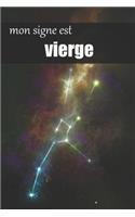 vierge signe astrologique, carnet ligné