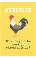 What day of the week do chicken hide?
