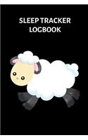 Sleep Tracker Logbook: Sleep Journal Notebook With Prompts To Help Track And Manage Your Sleep Problems - Cute White Sheep