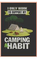 I Only Work to Support My Camping Habit: A Daily Journal to Help You Track Your Habits and Achieve Your Dream Life.A basic monthly habit tracker. lined pages or your own creations.