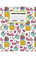 Composition Notebook Wide Ruled: Bird Party Colourful Workbook for Girls Boys for Writing - Pretty Journal for Kids - Unique Gift Idea with Cute Patterns