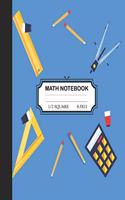 Math notebook: 1/2 inch Square Graph paper pages and White Paper-kids, girls, boys, teens -100 pages large(8.5x11)